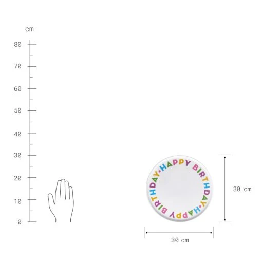 HAPPY BIRTHDAY Kuchenplatte Ø32cm -Tischdeko Verkauf 10202645 3