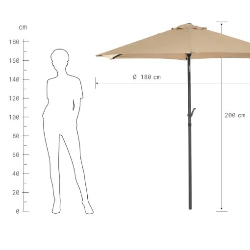 SIESTA Sonnenschirm Mit Kurbel Ø180cm -Tischdeko Verkauf 10204618 2