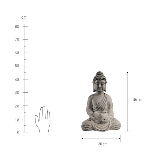 BUDDHA Statue Mit Kerzenteller Höhe 46cm -Tischdeko Verkauf 10215752 2