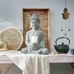 BUDDHA Statue Mit Kerzenteller Höhe 46cm -Tischdeko Verkauf 10215752 6