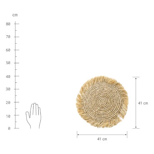 RAFFIA Platzset Mit Fransen Ø41cm -Tischdeko Verkauf 10222859 2