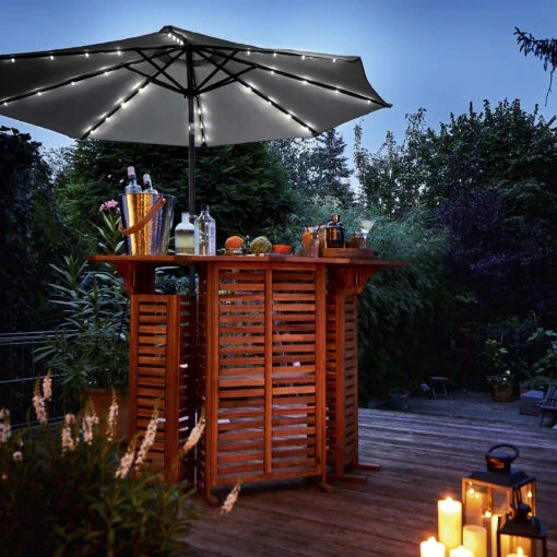 SUN & STARS Sonnenschirm Mit LED-Solar-Lichter Ø270cm -Tischdeko Verkauf 10223844 1