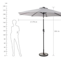 SUN & STARS Sonnenschirm Mit LED-Solar-Lichter Ø270cm -Tischdeko Verkauf 10223844 2