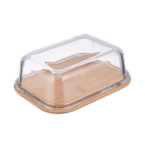 BAMBOO Butterdose Mit Glasdeckel L 17,5 X B 13cm -Tischdeko Verkauf 10224238 3