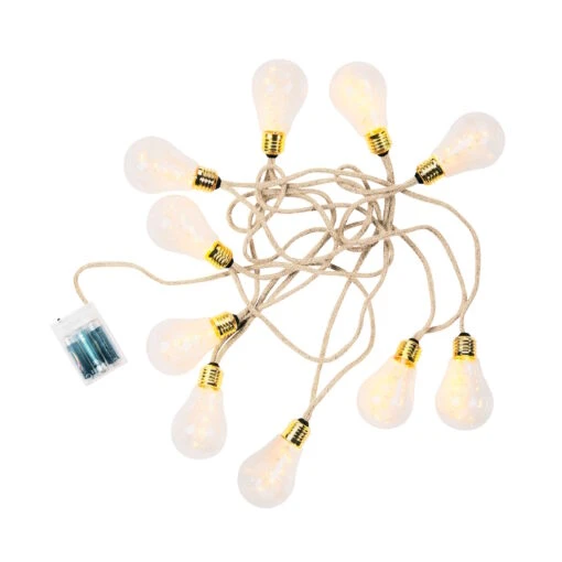 BULB LIGHTS LED-Lichterkette 10 Lichter Mit Naturseil & USB-Batteriefach -Tischdeko Verkauf 10224976 1