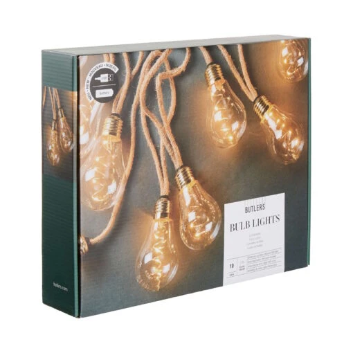 BULB LIGHTS LED-Lichterkette 10 Lichter Mit Naturseil & USB-Batteriefach -Tischdeko Verkauf 10224976 2