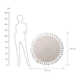 ALL NATURE Teppich Mit Quasten Ø110cm -Tischdeko Verkauf 10225334 2