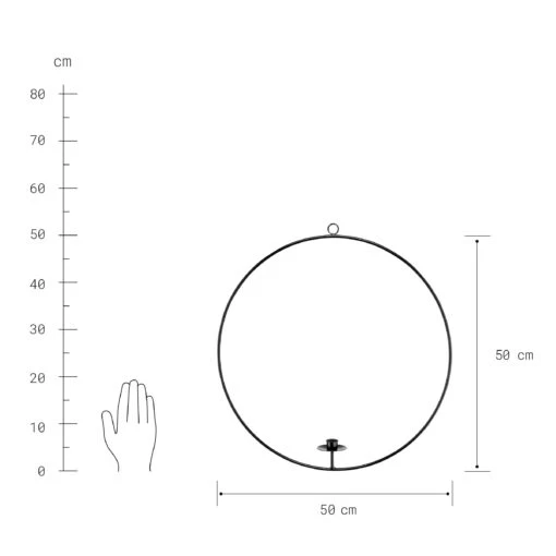 LUNA Hängedeko-Ring Für Stabkerze Ø50cm -Tischdeko Verkauf 10225473 3