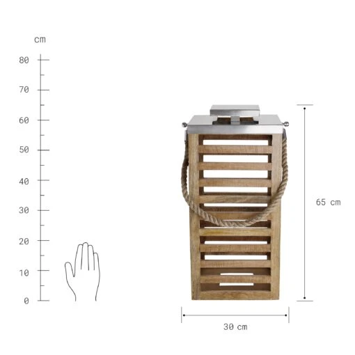 SHORE Laterne Mangoholz Höhe 65cm -Tischdeko Verkauf 10226269 3