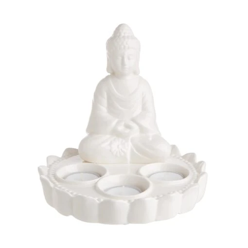 BUDDHA Statue Für 3 Teelichter Höhe 18cm -Tischdeko Verkauf 10227822 1