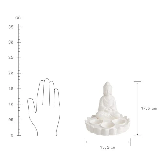 BUDDHA Statue Für 3 Teelichter Höhe 18cm -Tischdeko Verkauf 10227822 2