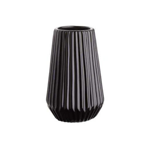 Vase Höhe 14cm RIFFLE In Schwarz -Tischdeko Verkauf butlers vase hohe 14cm riffle in schwarz